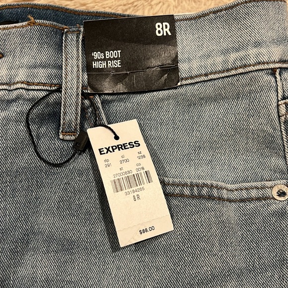 Express Jeans 90s Boot Cut High Rise 8R - Women | Color: Blue | Size: 29 in. - Picture 2 of 4